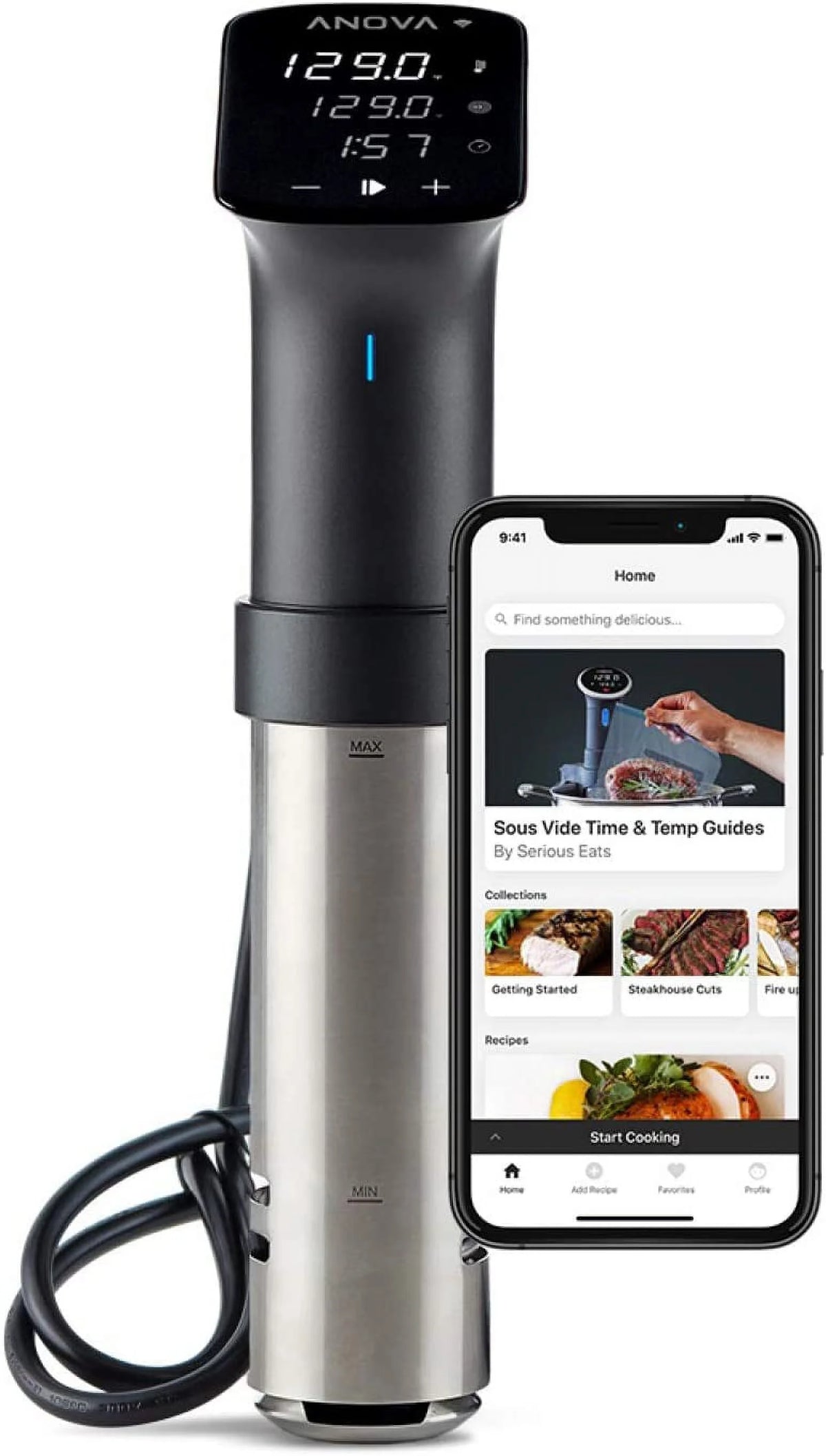 Sous Vide Precision Cooker 1200 Watts Black and Silver B281