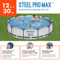 Steel Pro Max Swimming Pool Set with Filter Pump H530512