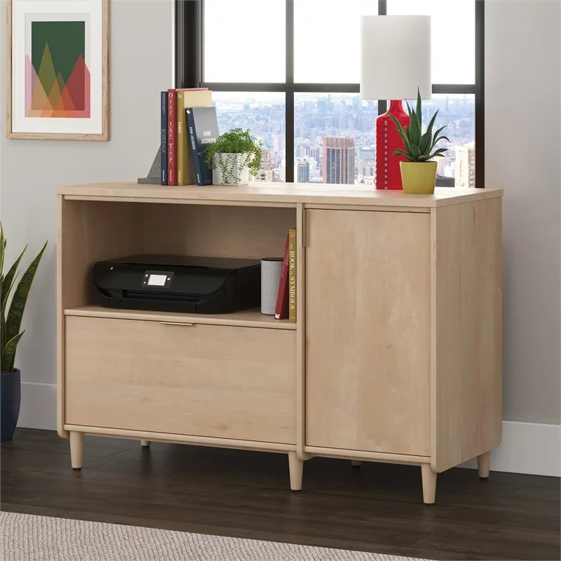 Engineered Wood Credenza Natural Maple Finish G56518