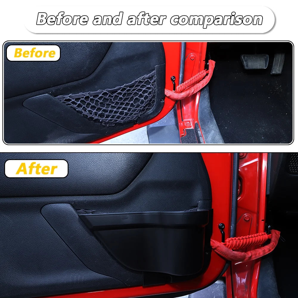 Black Front Door Storage Organizer Box for Jeep Wrangler JK JKU 2011-2017 J81870