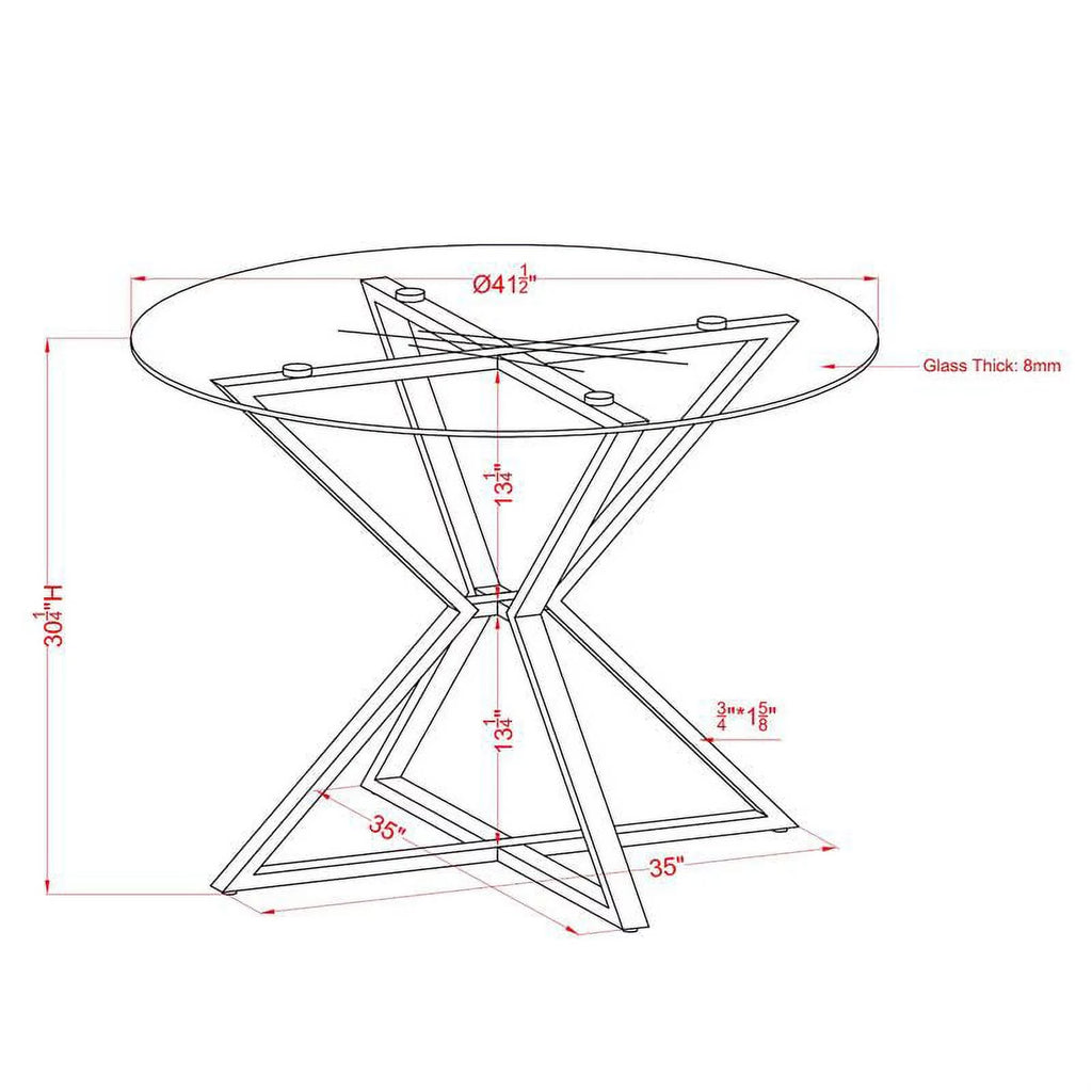 Round Glass Top Dining Table C7220