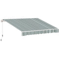 Green White Retractable Patio Awning T893