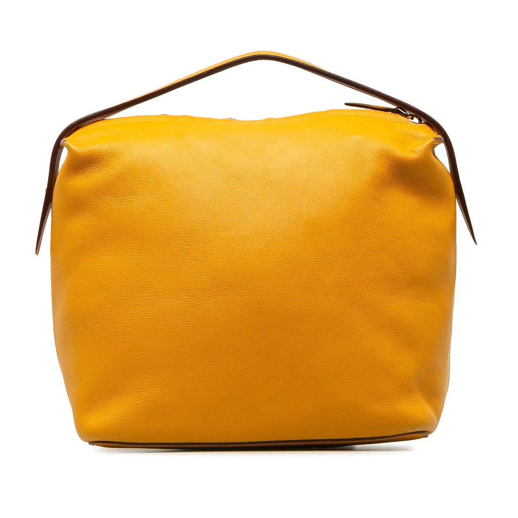 Yellow Calf Leather Top Handle Bag A385