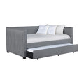 Gray & Black Upholstery Twin Daybed with Trundle U97787