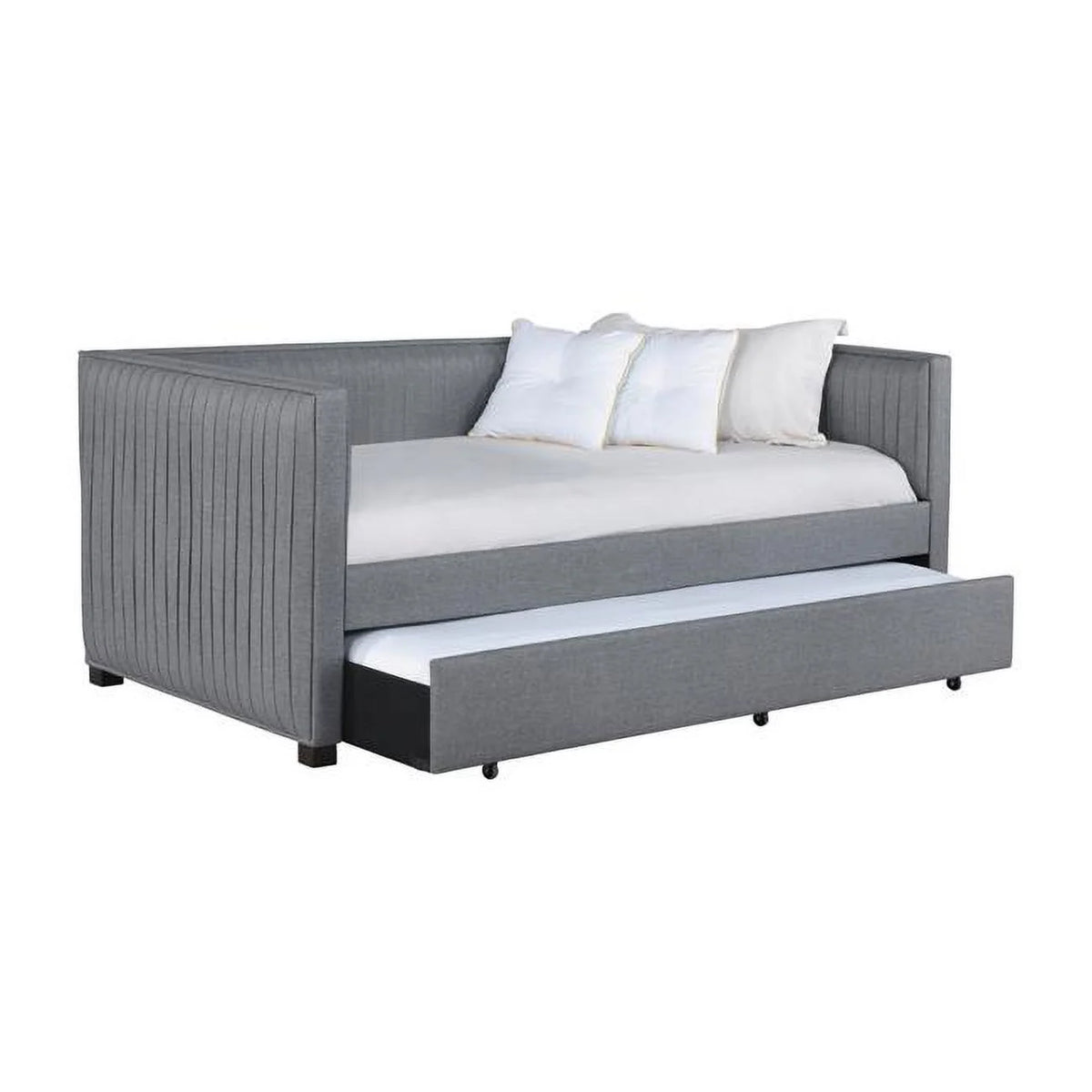 Gray & Black Upholstery Twin Daybed with Trundle U97787