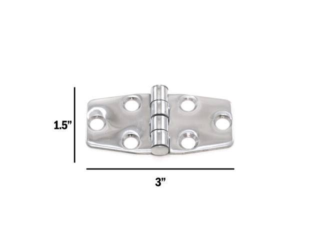 Polished Stainless Steel Marine Grade Door Hinges 3 x 1.5 Inches Set of 8 N422078