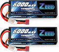 6000mAh 80C 2S 7.4V Hardcase Lipo Battery with Deans Connector (2 Pack) R573415