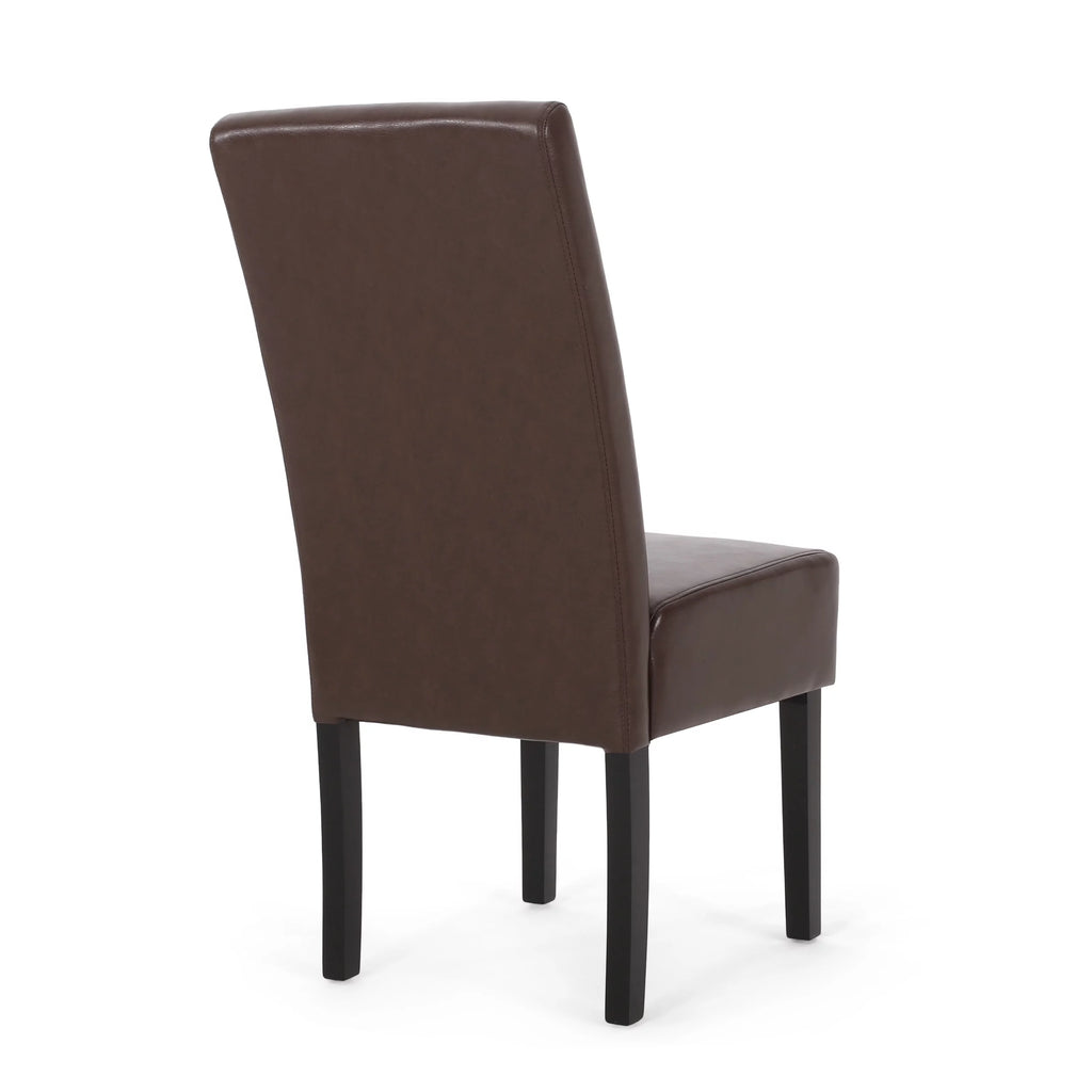 Faux Leather Dining Chairs Set of 6 Dark Brown N205
