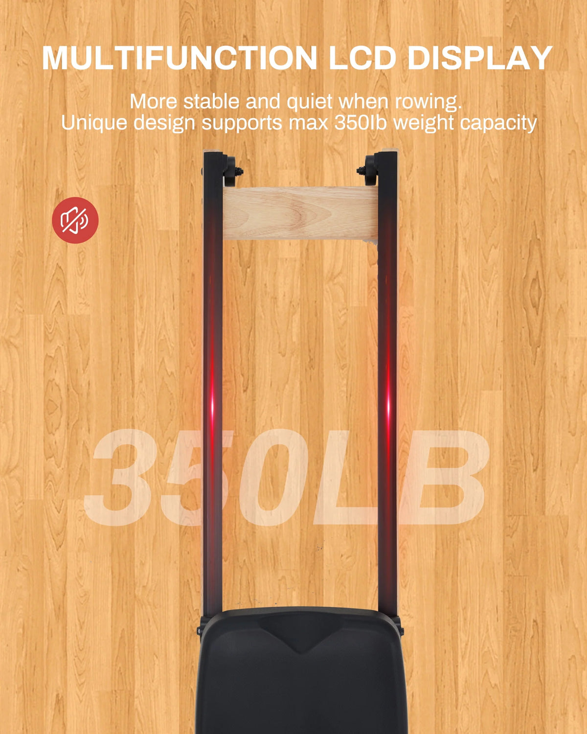 Wooden Magnetic Rower Machine with 16 Levels of Resistance S2803