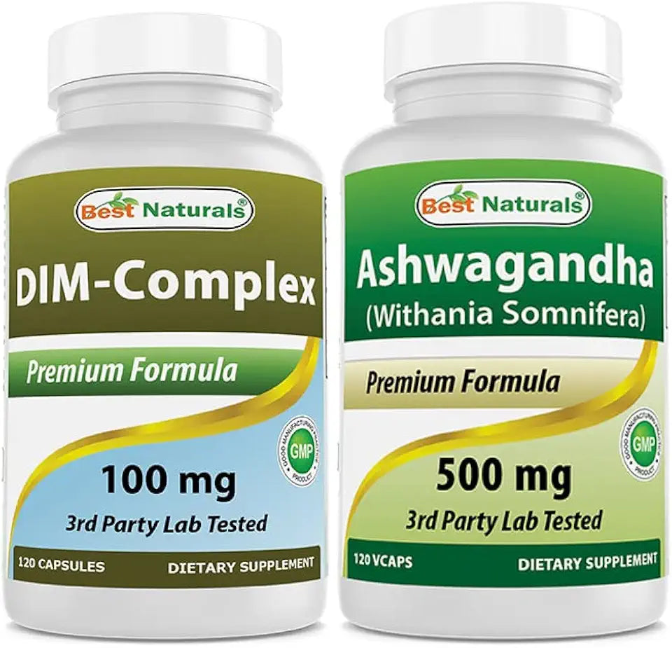 DIM Supplement 100 mg & Ashwagandha Extract 500 Mg B325912