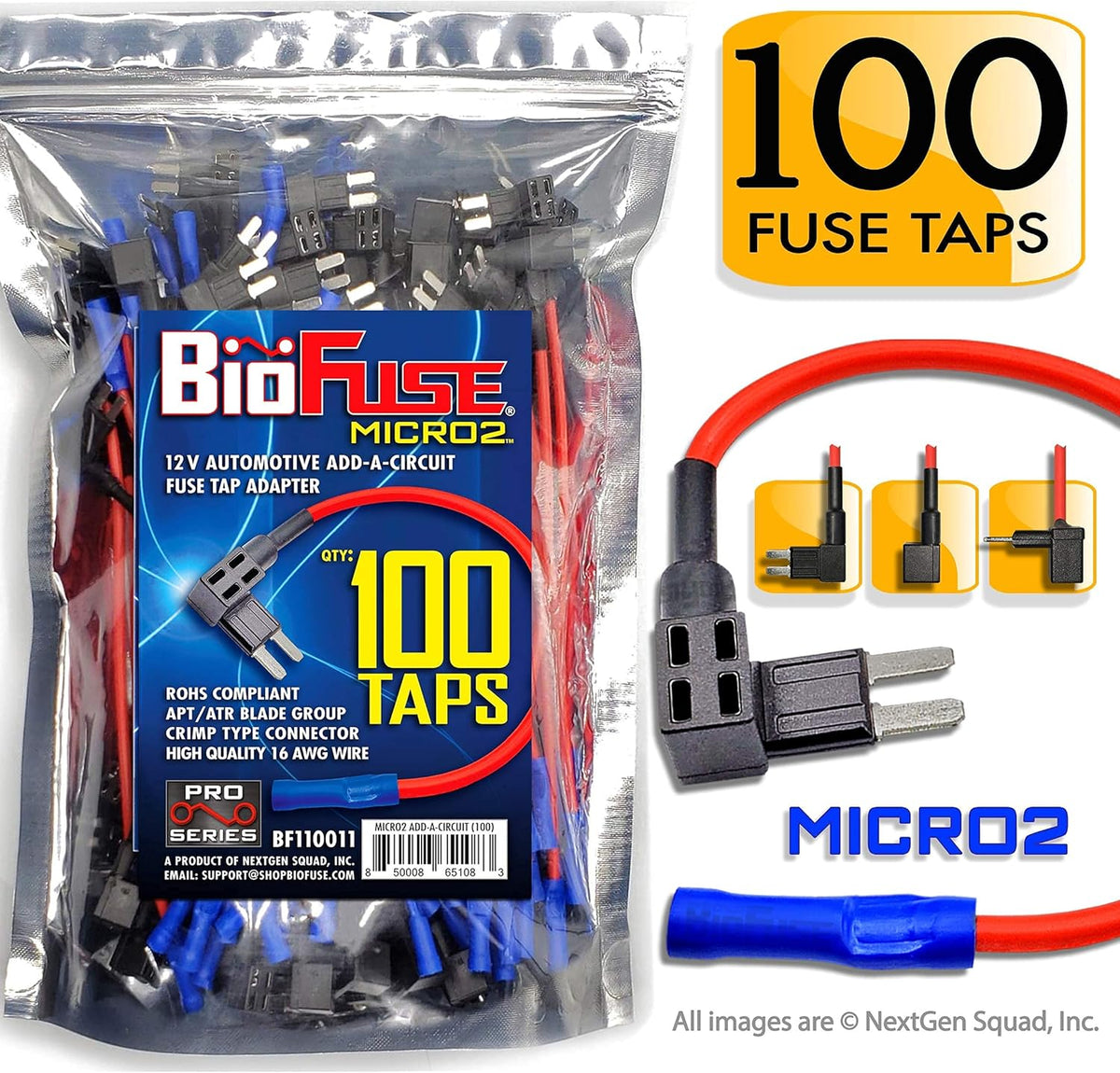 12V Micro2 50 Piece Add-a-Circuit Car Fuse Tap and Holders Pack U492127