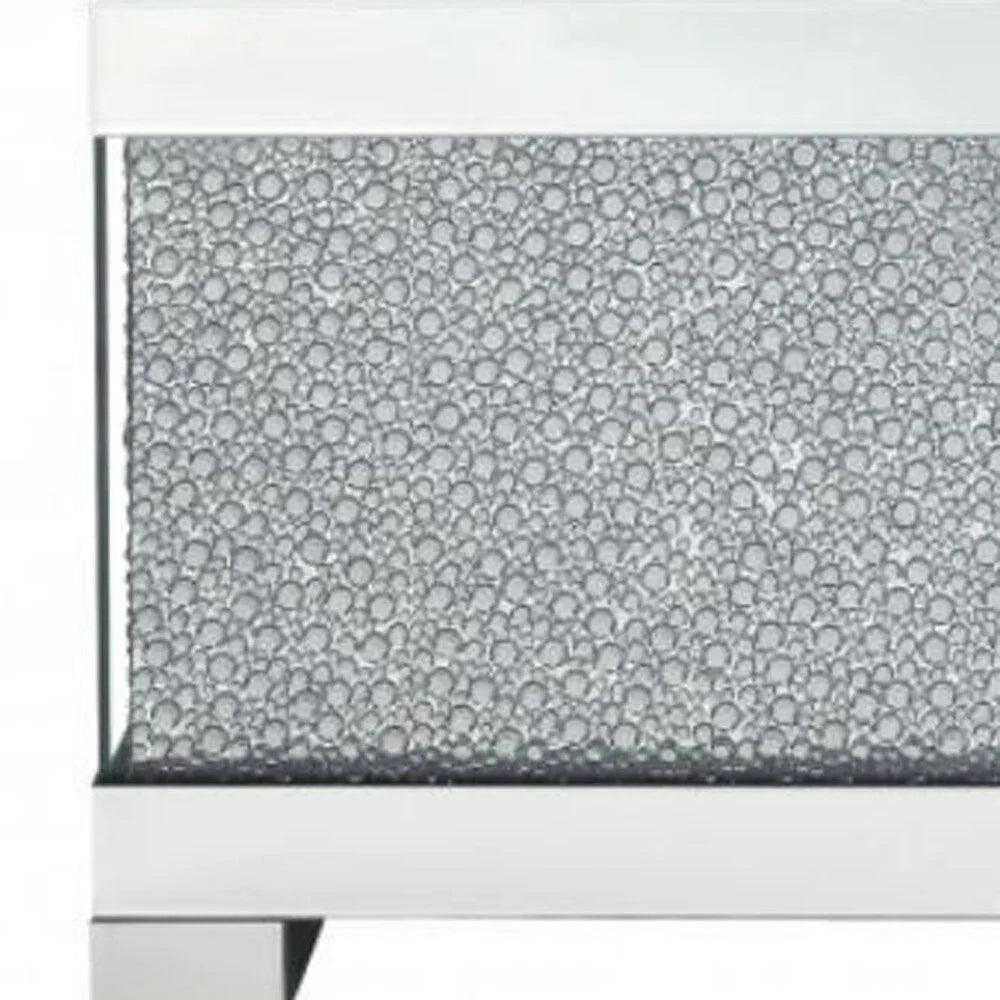 47" Silver Glass Mirrored Coffee Table O521192