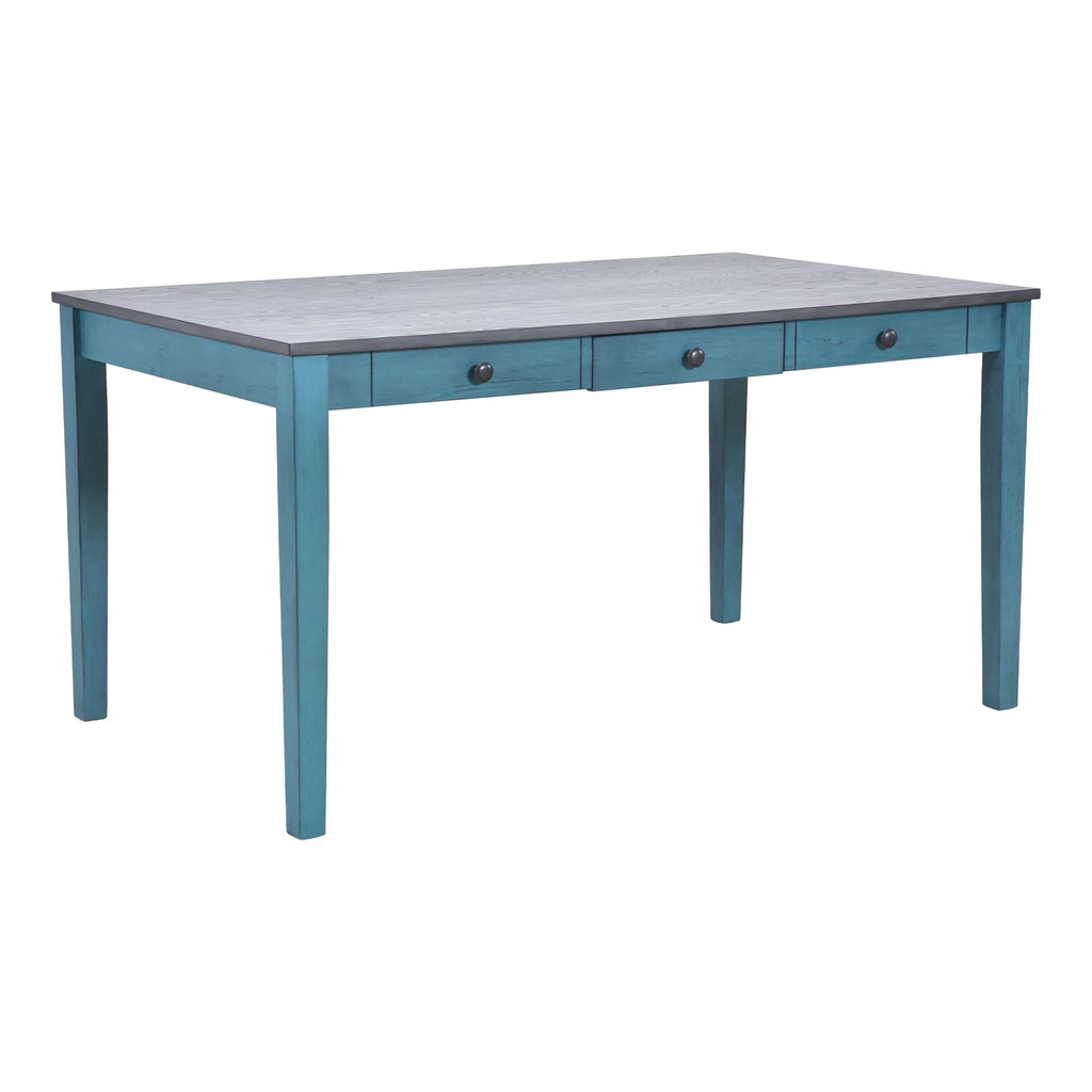 6 Pieces Wood Dining Table Set with Drawer and Bench Q18848