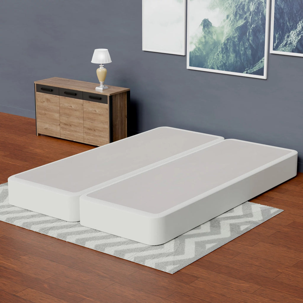 8-Inch Low Profile Wooden Box Spring, White Twin P7485