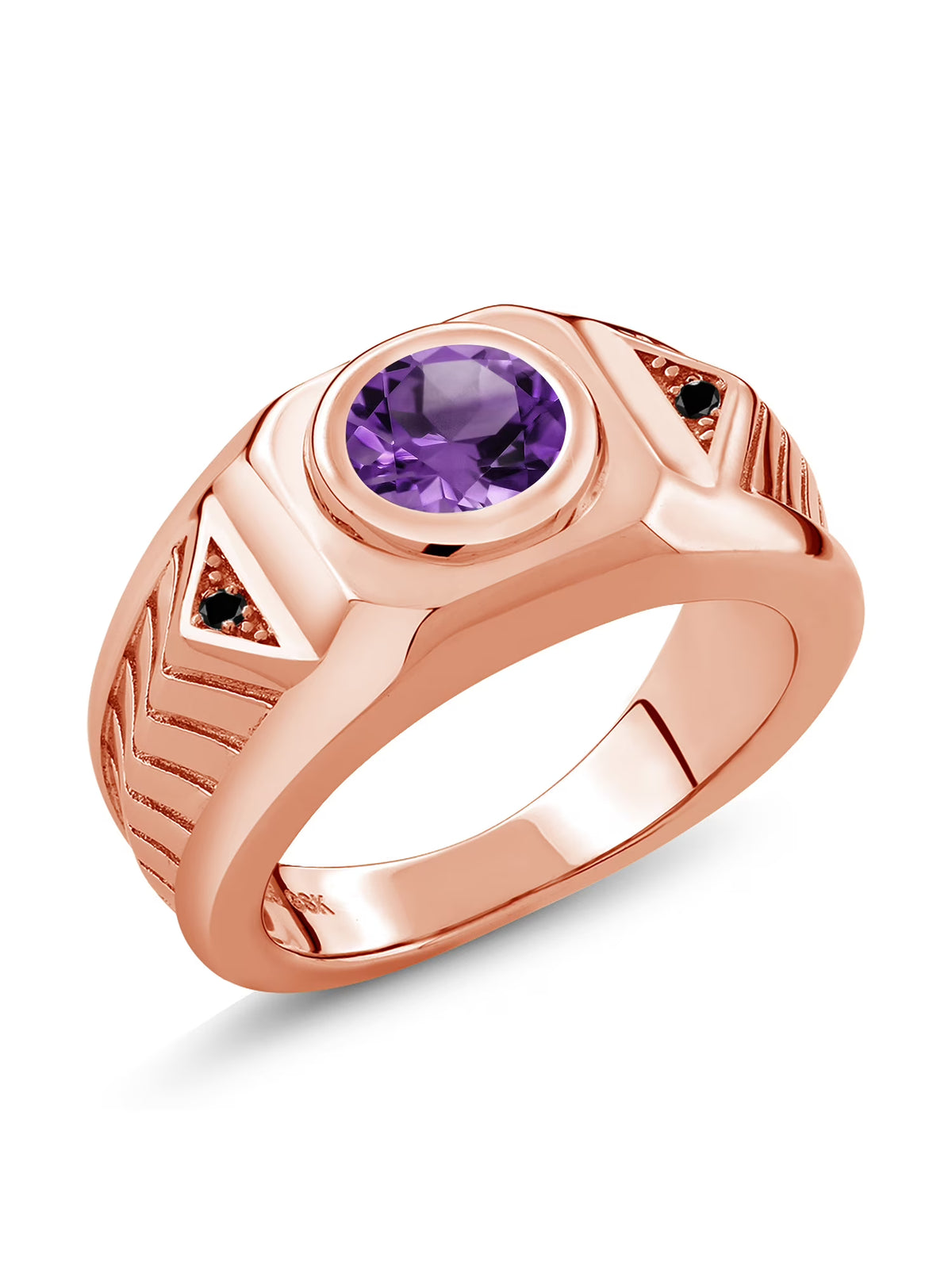 18K Rose Gold Plated Silver Men's Ring V3266