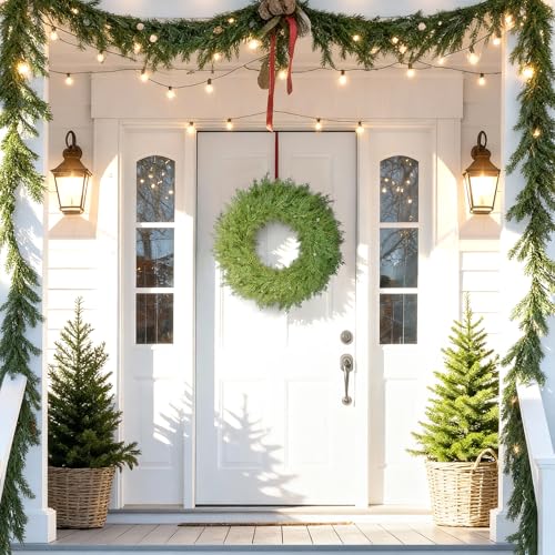 22 Inch Artificial Cedar Wreath L12644