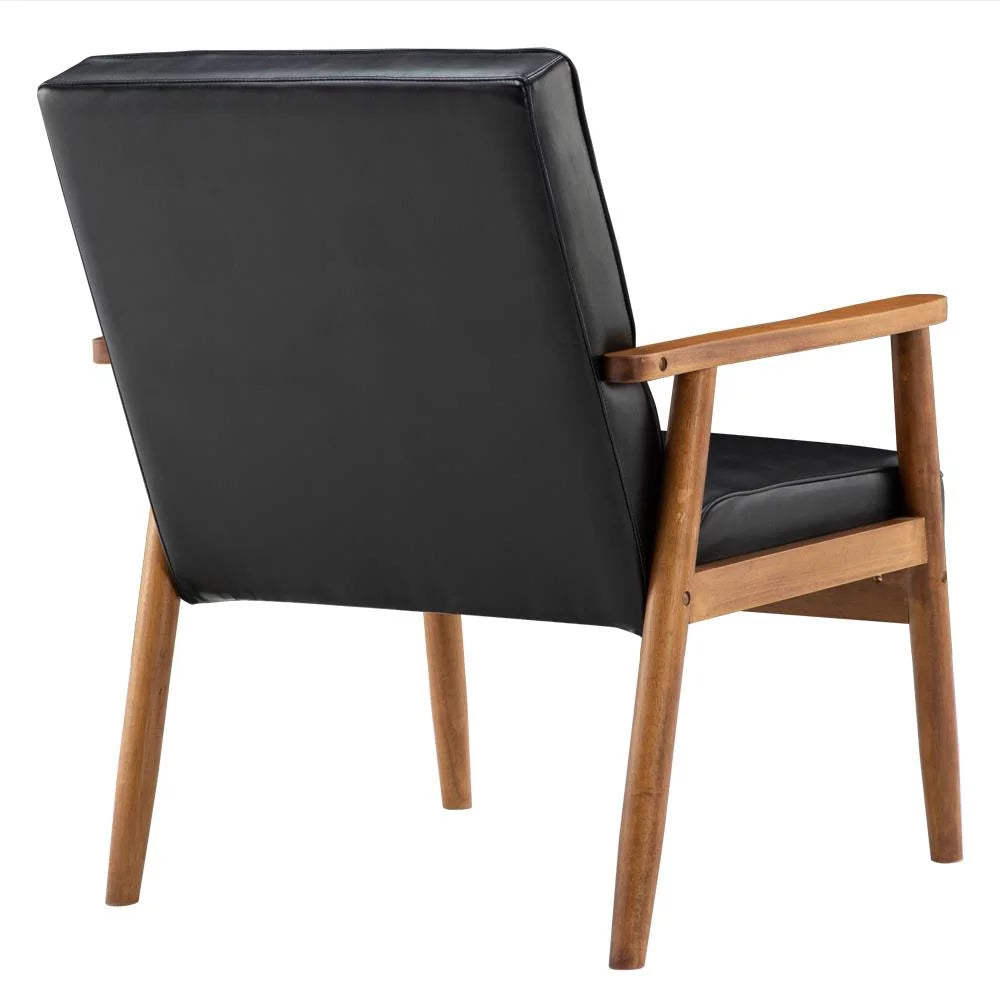 Black Fabric Upholstered Wooden Accent Chair Y71734