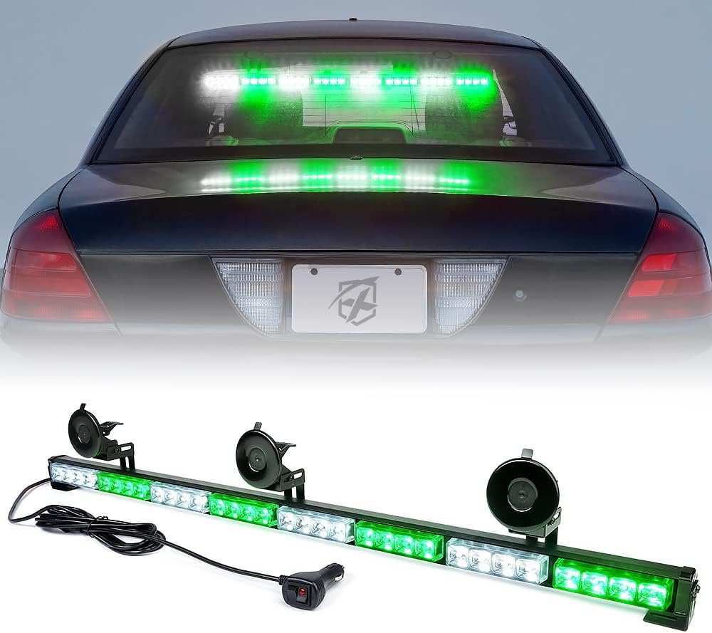 Red & Blue 35.5 LED Strobe Light Bar with Suction Cup Mount M308699
