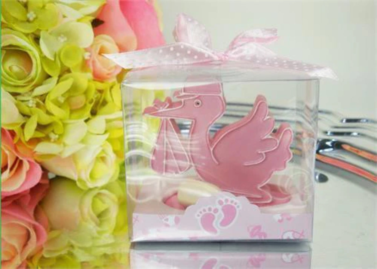 Pink Baby Shower Stork and Bottle Favors E3920