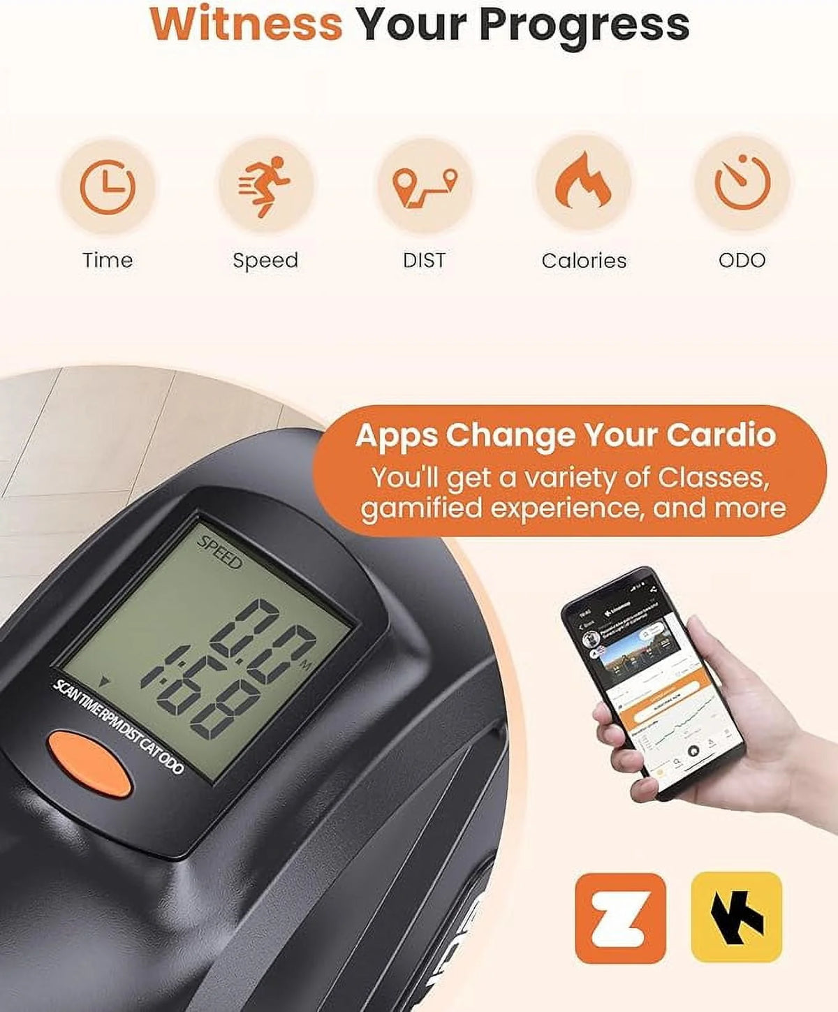 Magnetic Under Desk Bike Pedal Exerciser with LCD Display K517