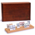 Double 12 Dominoes Game Set with Wooden Case and 4 Racks Z443288