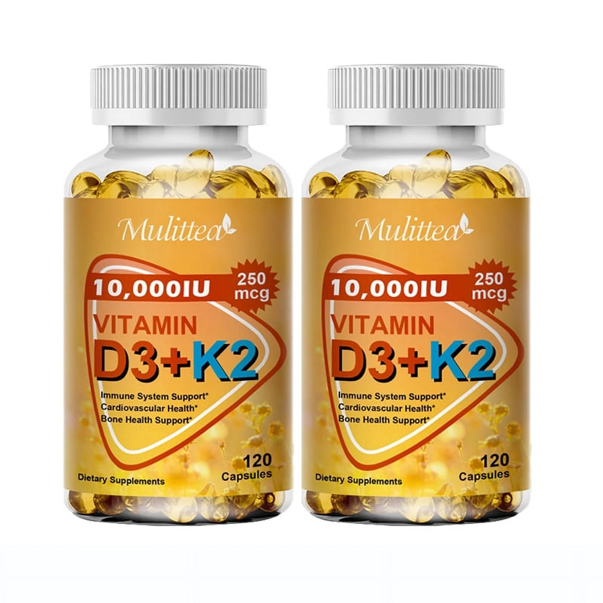 Vitamin K2 (MK7) with D3 10,000 IU 120 Capsules Pack of 2 A861