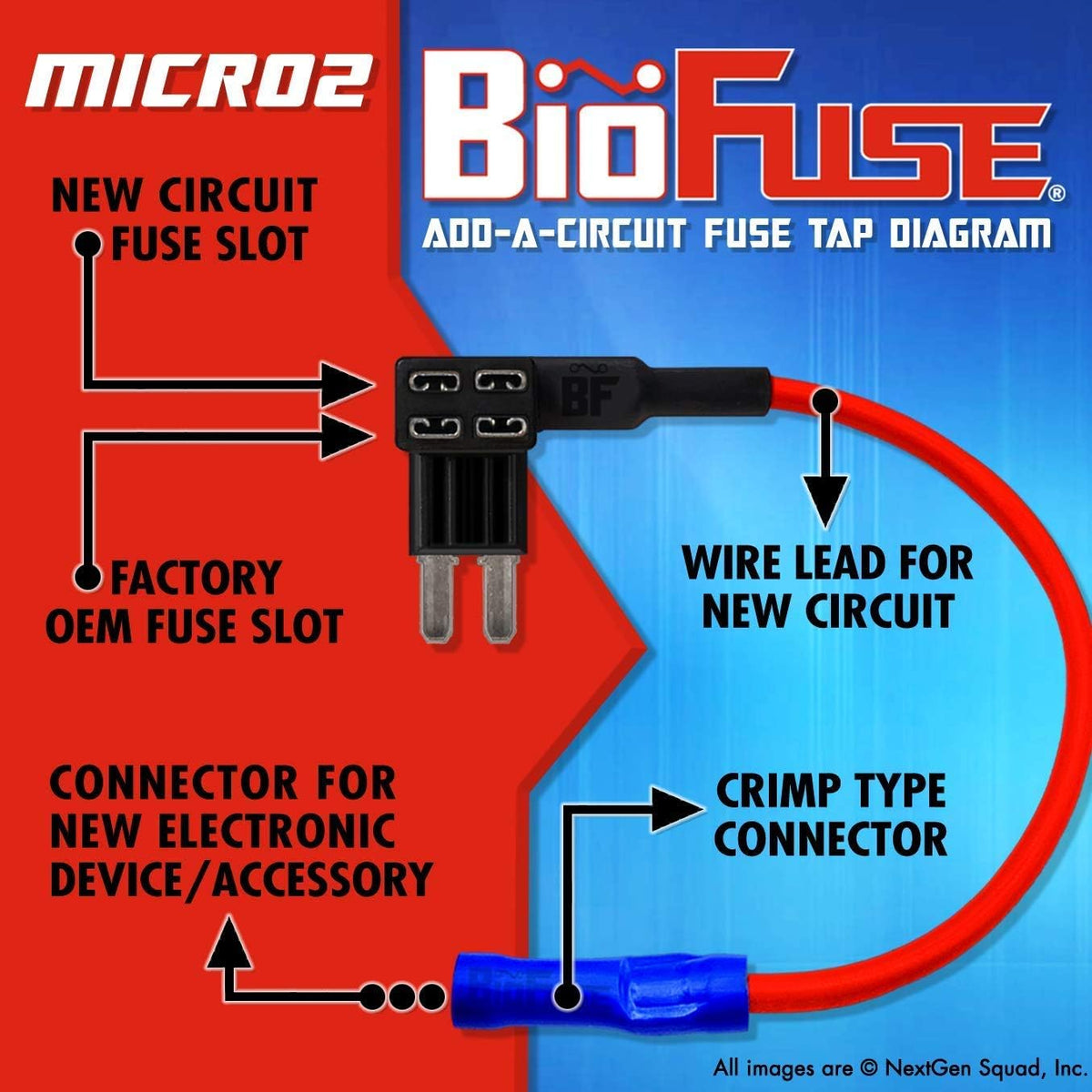 12V Micro2 50 Piece Add-a-Circuit Car Fuse Tap and Holders Pack U492127