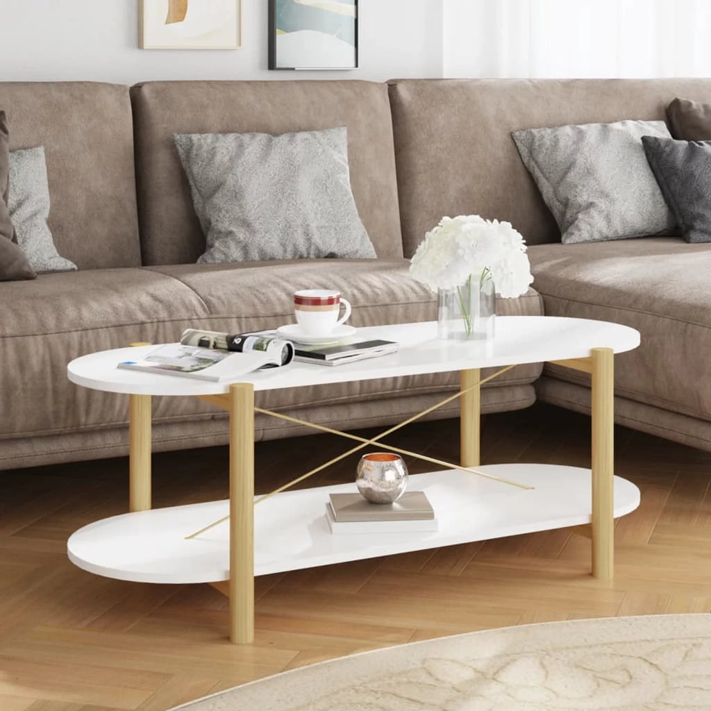 White Engineered Wood Coffee Table Y6794