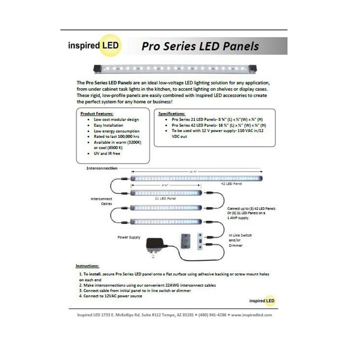 21 LED Under Cabinet Lighting Warm White I68503