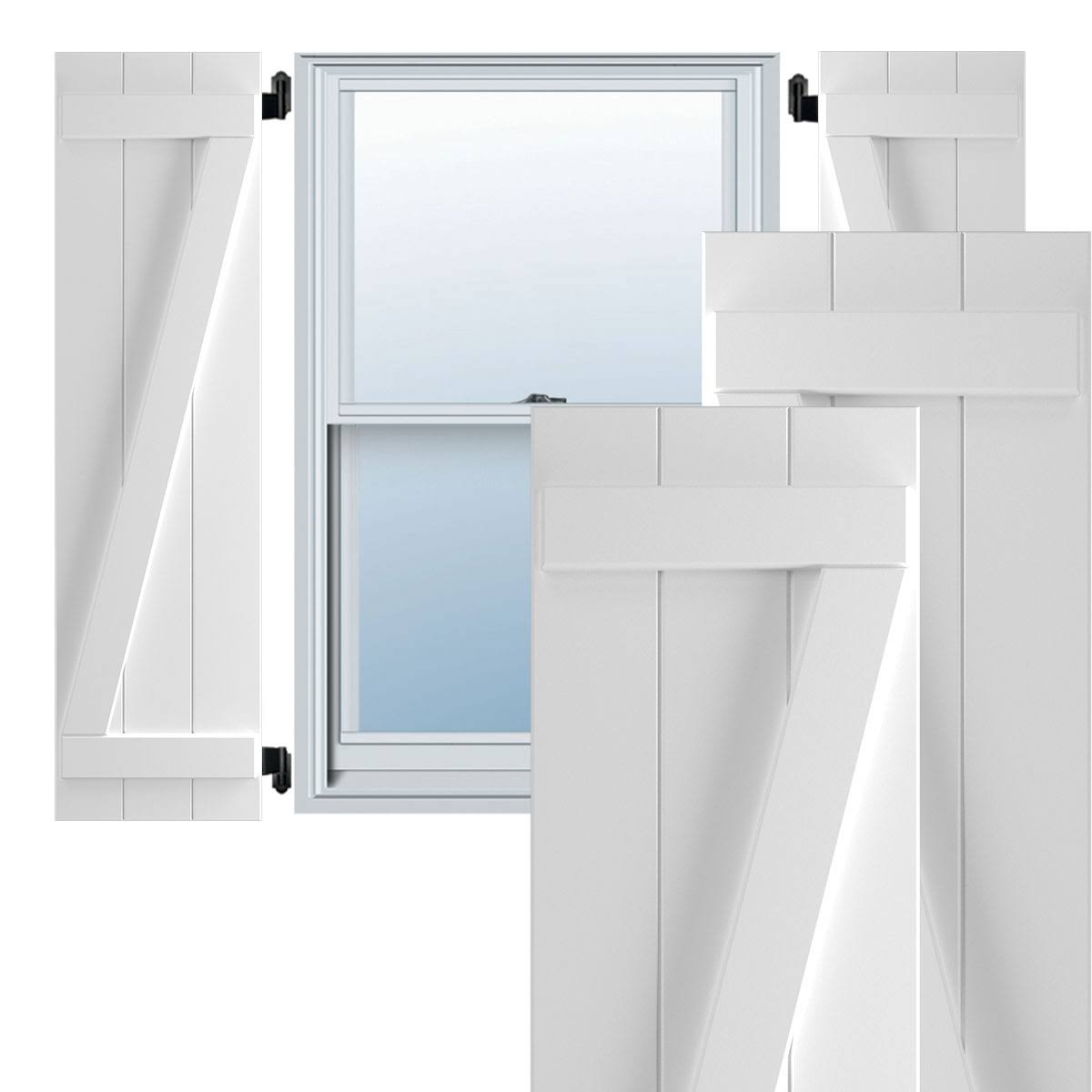 16-1/8x22 x 51x22 PVC Board and Batten Shutters, Unfinished (Per Pair) I198674