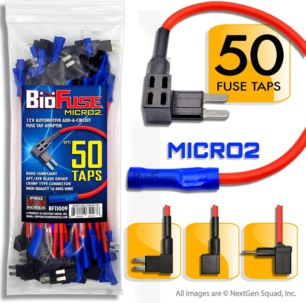 12V Micro2 50 Piece Add-a-Circuit Car Fuse Tap and Holders Pack U492127