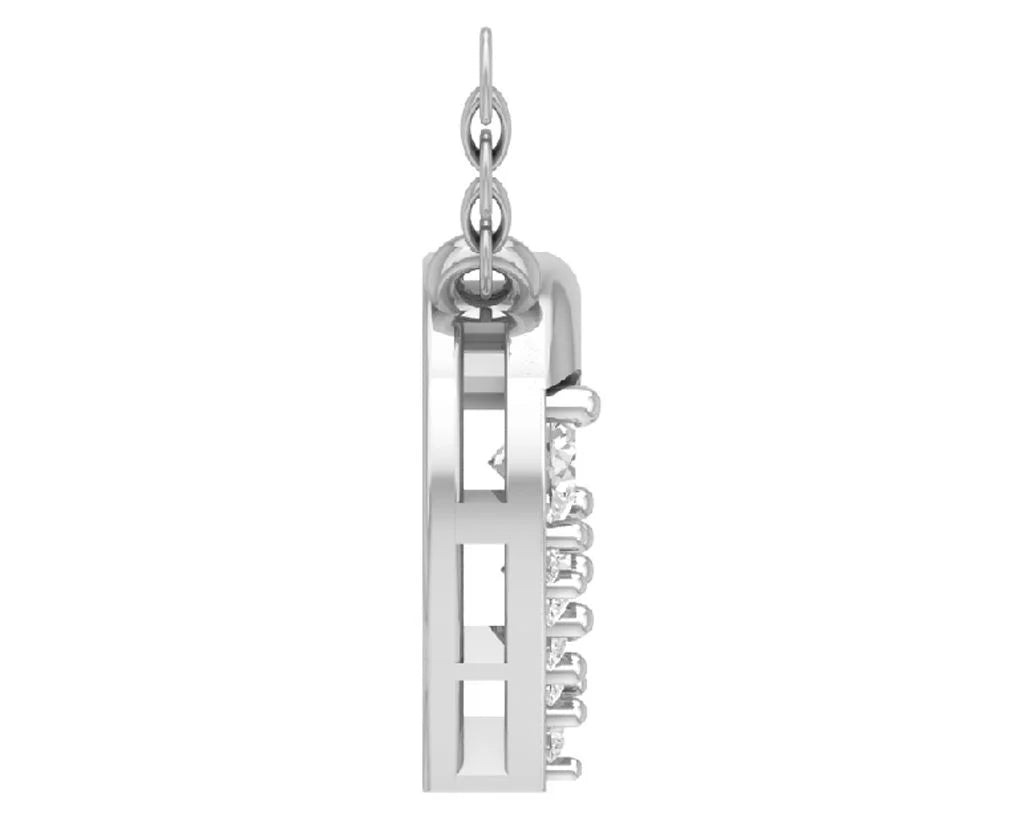 14K White Gold Diamond Heart Pendant Necklace with Sterling Silver Chain, 18" Q6576