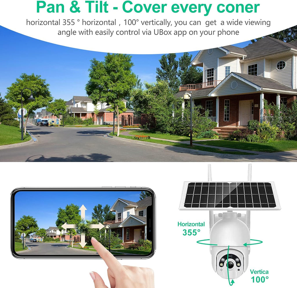 Solar Security Camera with 5dBi Antenna and 14400mAh Battery K26269
