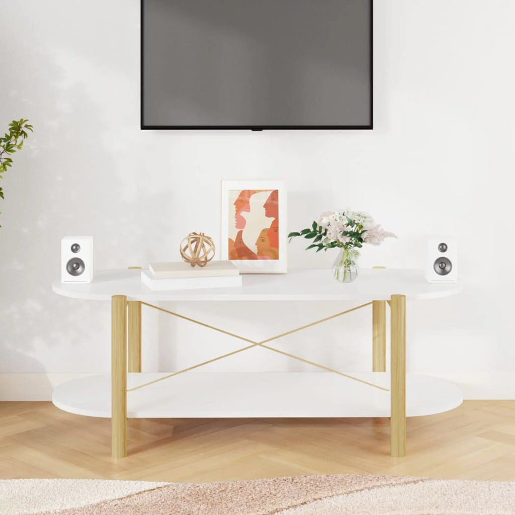 White Engineered Wood Coffee Table Y6794