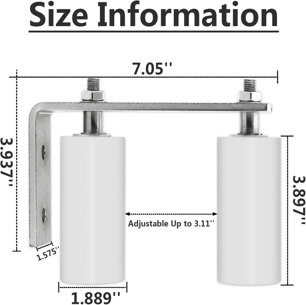 3.9 inch Pack of 2 Sliding Gate Hardware Nylon Rollers Zinc Bracket P43036