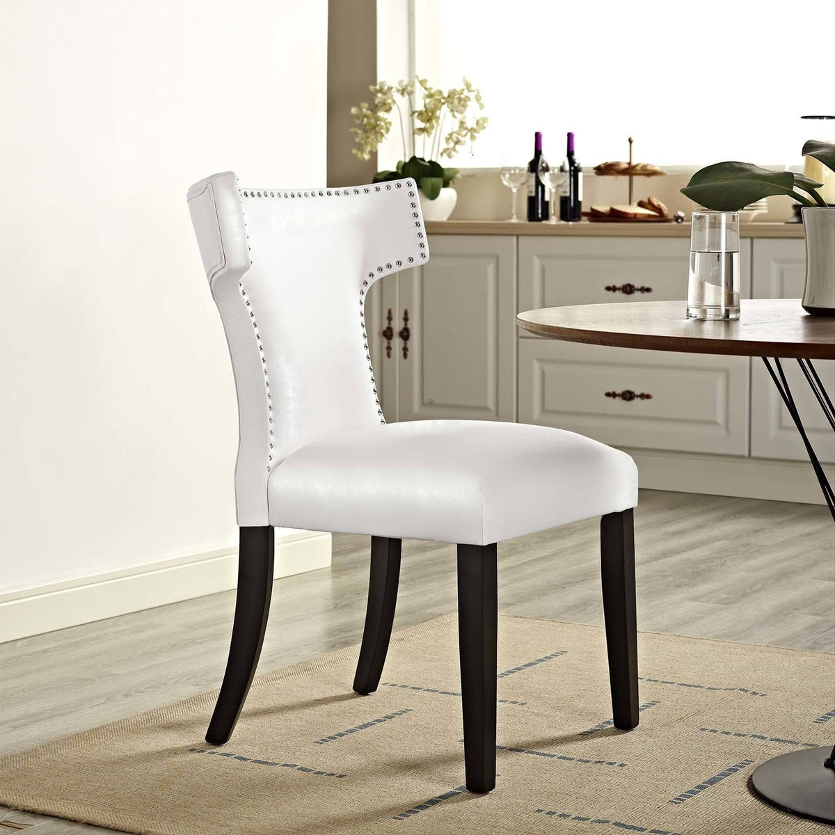 Black Vinyl Dining Chair U485788
