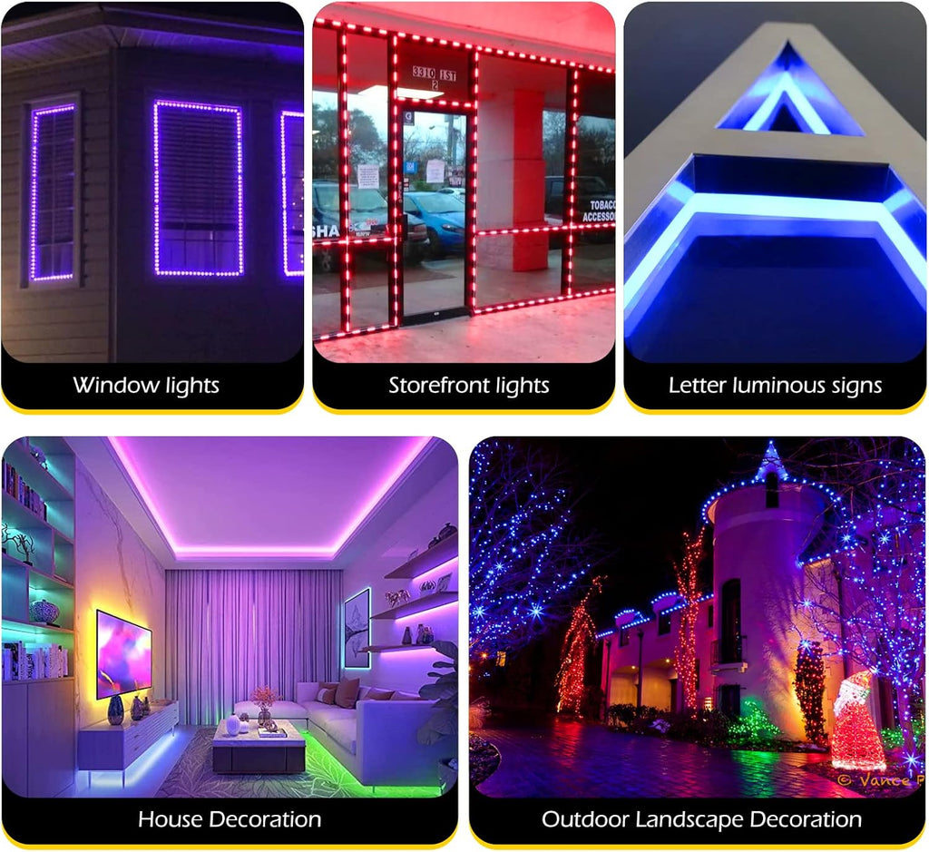 LED Storefront Lights 400pcs RGB with Remote Controller Waterproof Strip Lights T33657