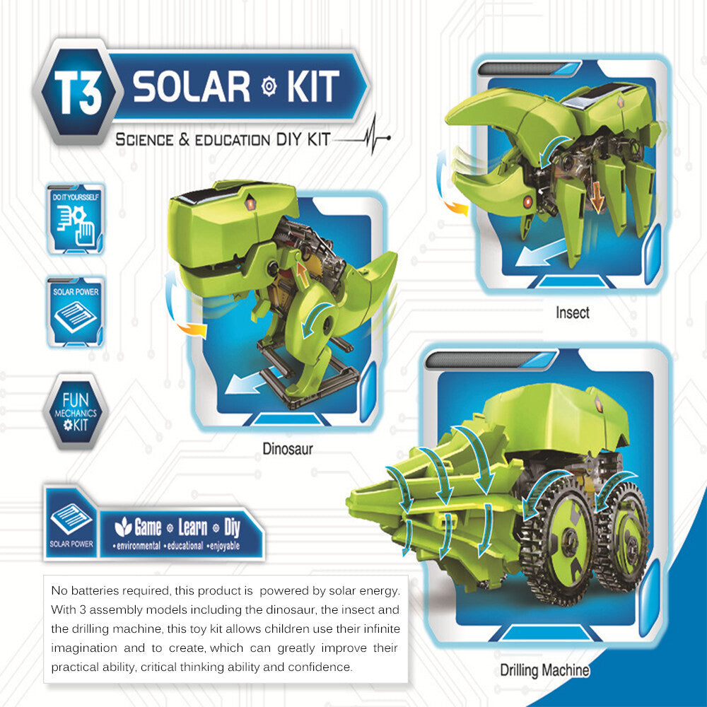 3 in 1 Solar Robot DIY STEM Science Toy Set U3944