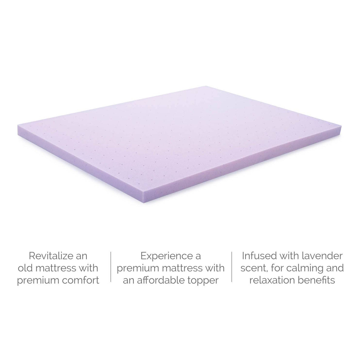 Full Lavender Infused Memory Foam Mattress Topper E996