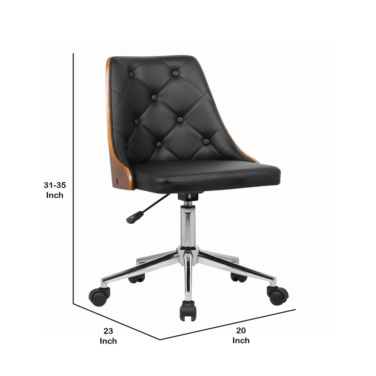 Brown and Black Adjustable Tufted Office Chair O708