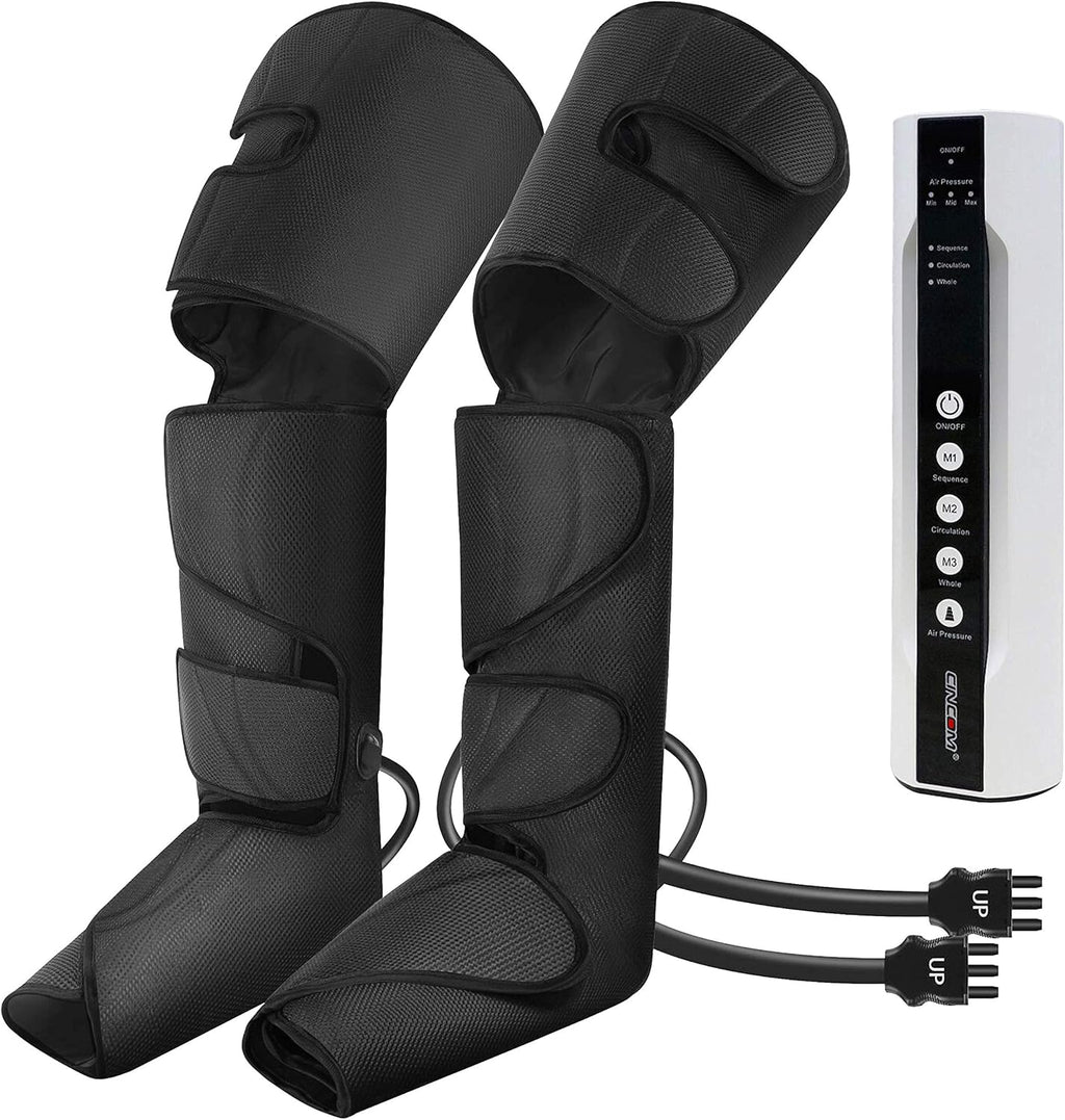 Leg Air Compression Massager with Portable Handheld Controller, 3 Modes & 3 Intensities (Black) U4213