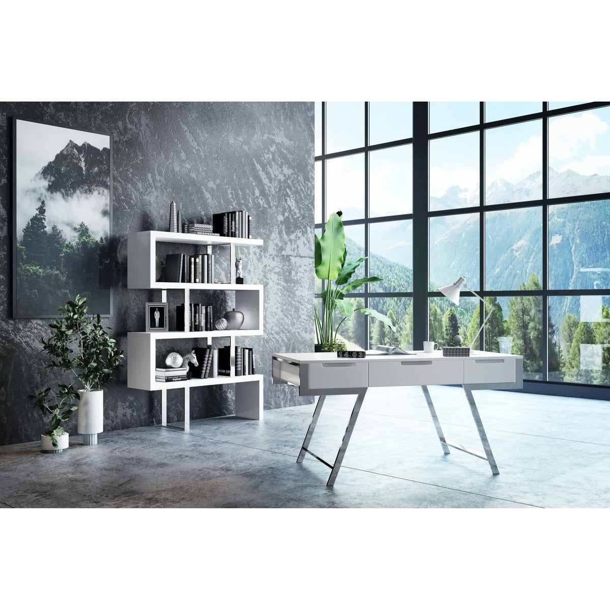White High Gloss Bookcase I74569