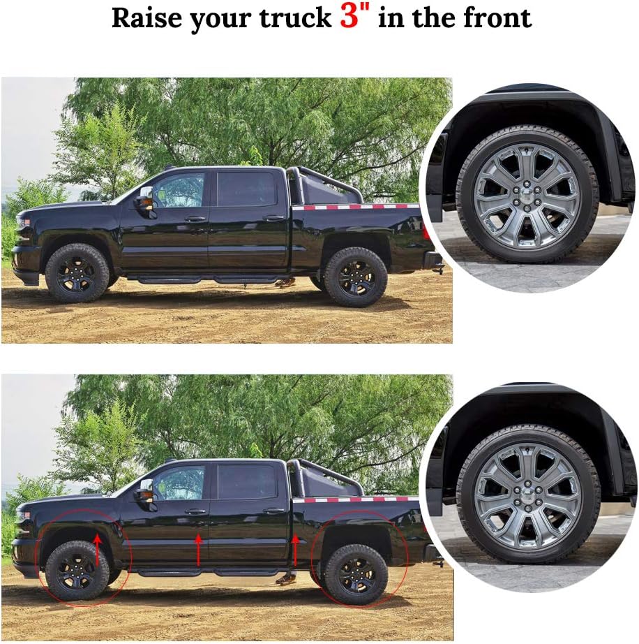 3" Front Leveling Lift Kit Chevy GMC Silverado 1500 Sierra 1500 2007-2019 2WD/4WD Pickup Pack of 2 U29955