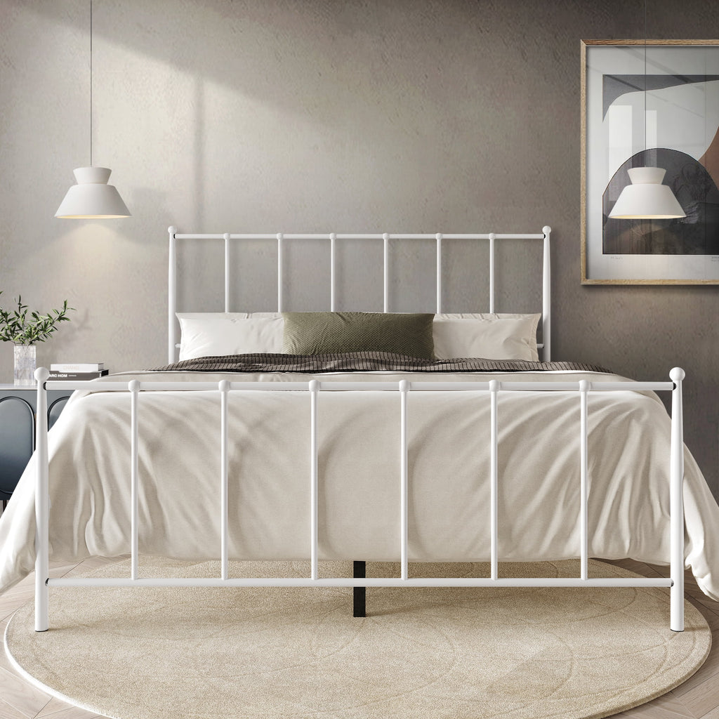 Twin Size White Metal Platform Bed W923694