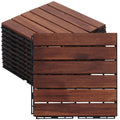 Pack of 20 12"x12" Interlocking Acacia Wood Deck Tiles N3732