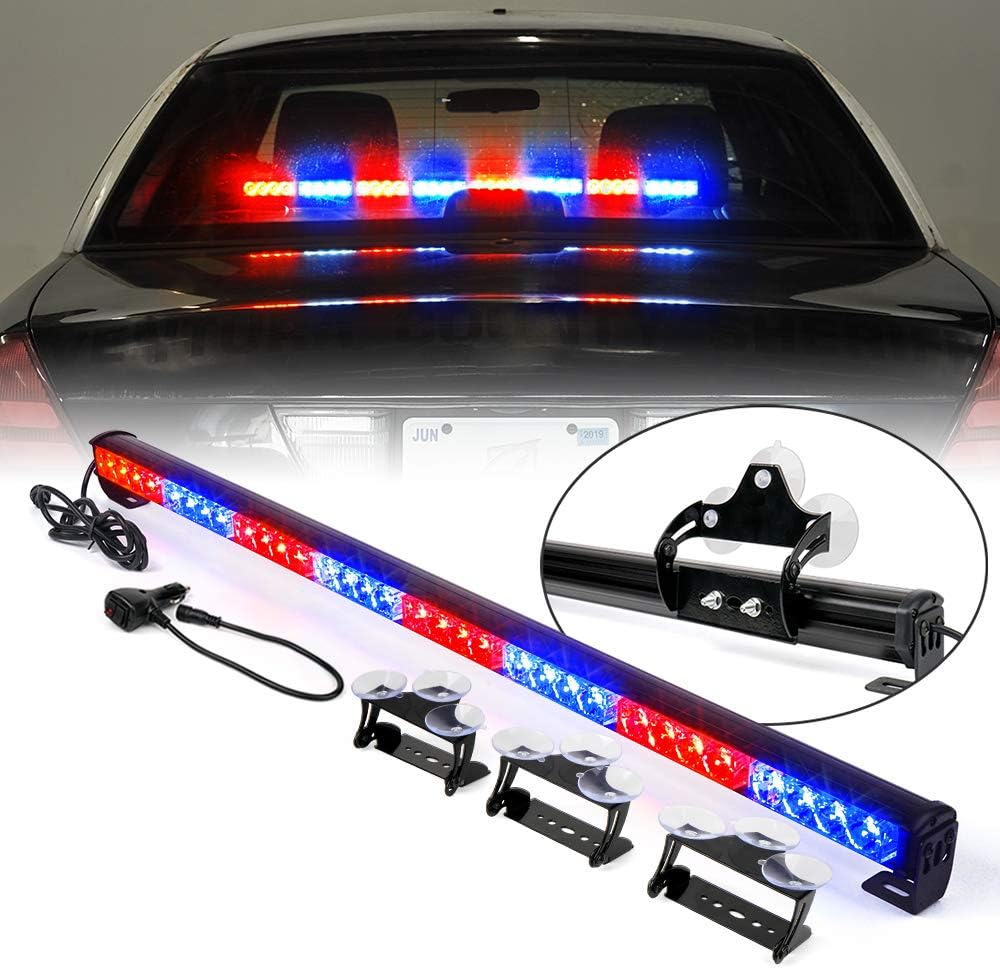 Red & Blue 35.5 LED Strobe Light Bar with Suction Cup Mount M308699