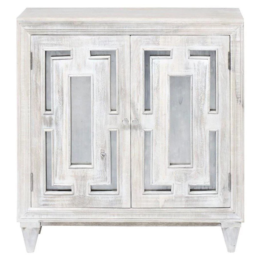 40" Square Whitewash Accent Cabinet E416527