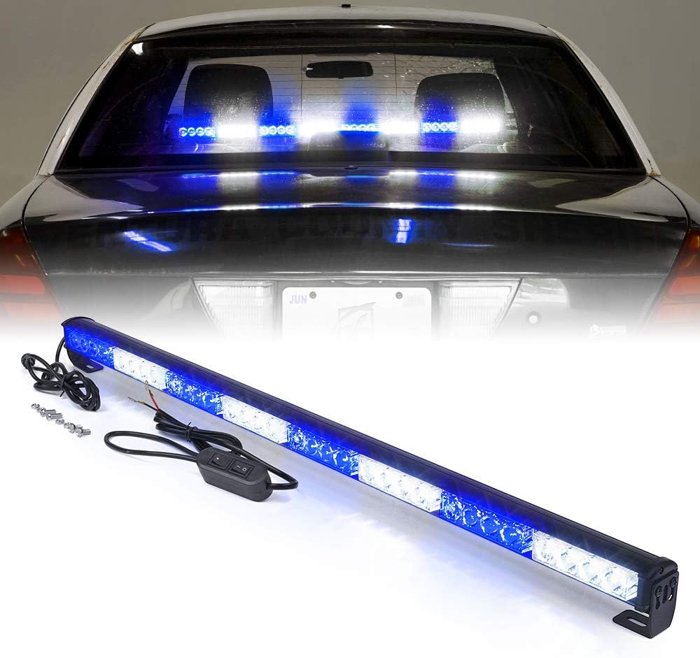 Red & Blue 35.5 LED Strobe Light Bar with Suction Cup Mount M308699