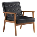 Black Fabric Upholstered Wooden Accent Chair Y71734