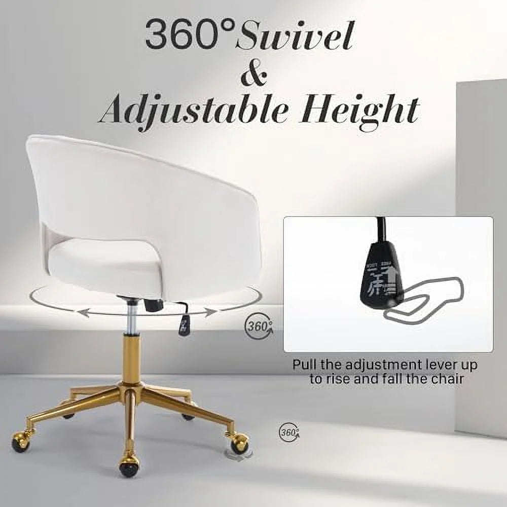 Velvet Height Adjustable Swivel Desk Chair B7178